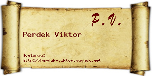 Perdek Viktor névjegykártya